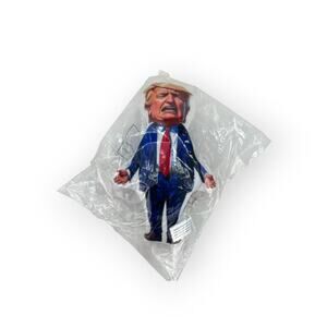 DONALD TRUMP Crying Plush Doll Chew Toy 9” NEW in Plastic Bag